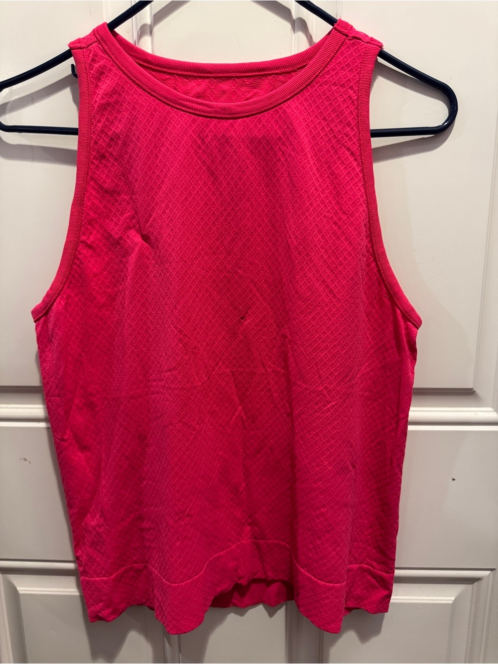 Athleta Hot Pink Red Seamless Textured Athletic Tank Top Size L